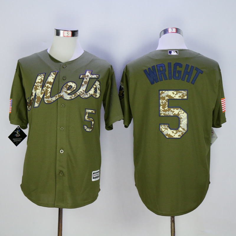 Men New York Mets #5 Wright Green MLB Jerseys